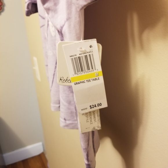 NWT Rebellious One Tie Dye Purple Butterfly Graphic Tee Crop Top Shirt Girls M - Picture 8 of 11